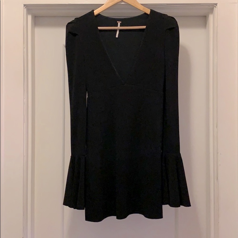 Free People witchy mini black dress